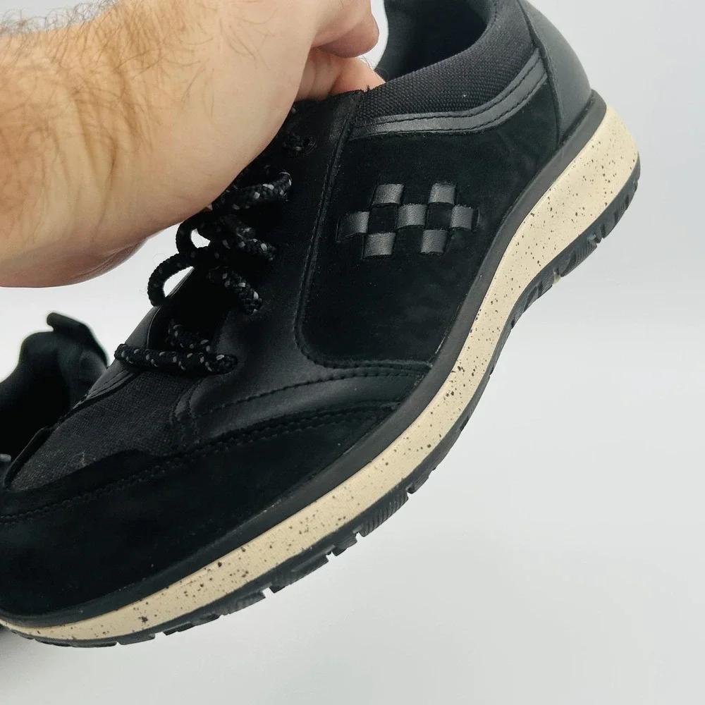SAS Walking Shoes Mens Size 7.5 M Black Leather Suede Mesh Comfort Lace Up